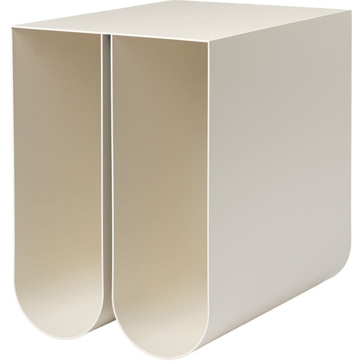 Curved, Sidebord, beige, H36x35,5x26 cm, stål