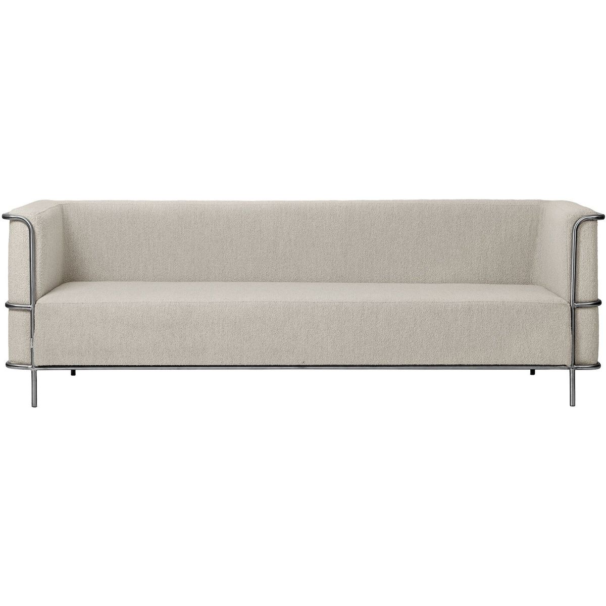 Modernist, 3-personers sofa, beige, H70x77x220 cm, rustfrit stål, bouclé