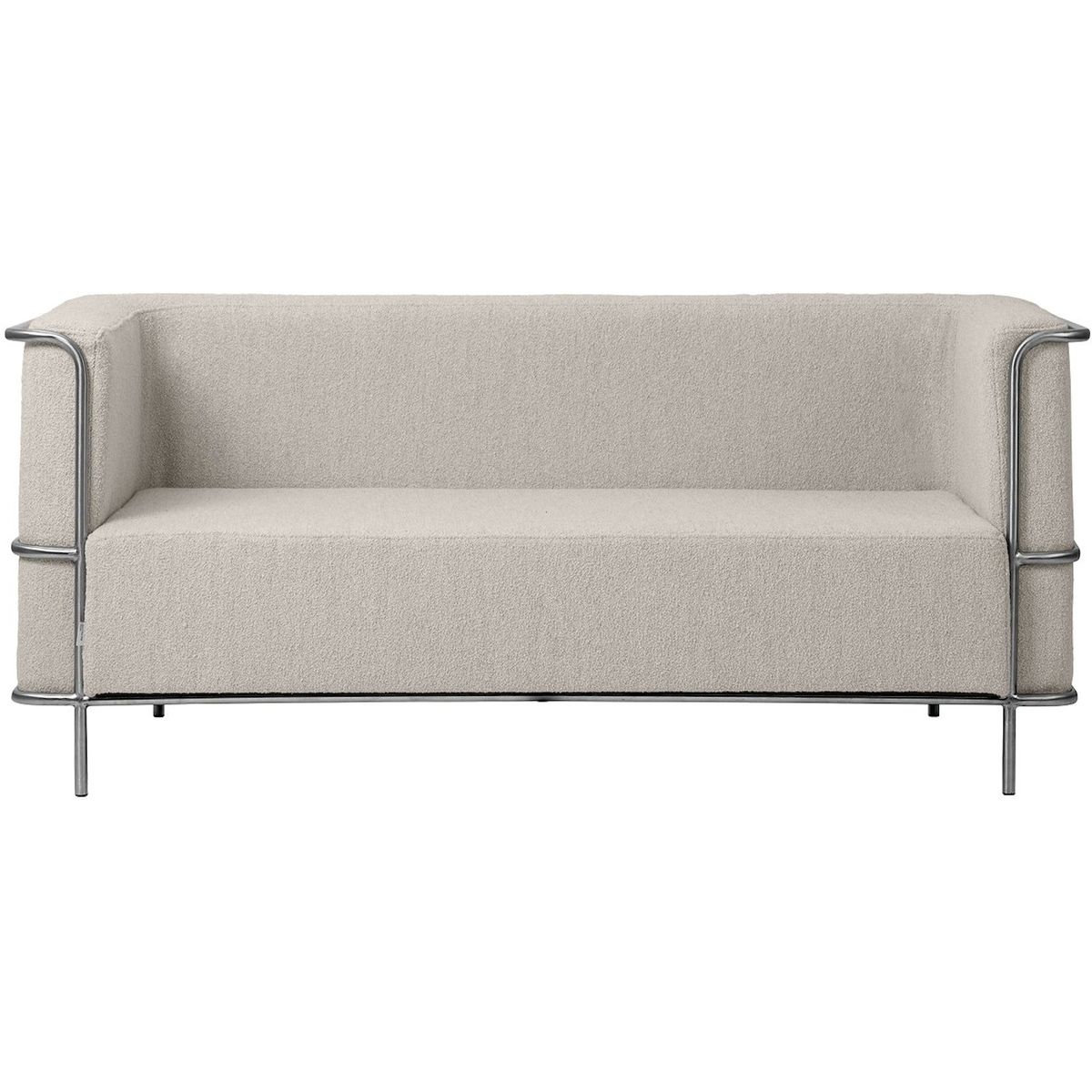 Modernist, 2-personers sofa, beige, H70x77x164 cm, rustfrit stål, bouclé