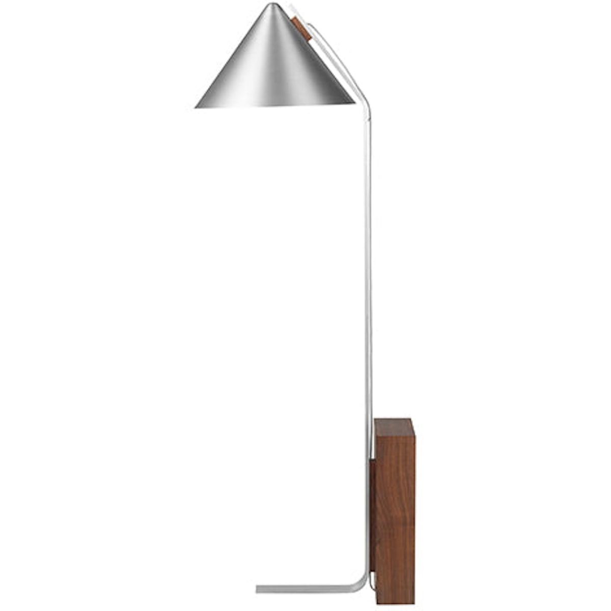 Cone, Gulvlampe, sølv, H52x160 cm, aluminium, valnød