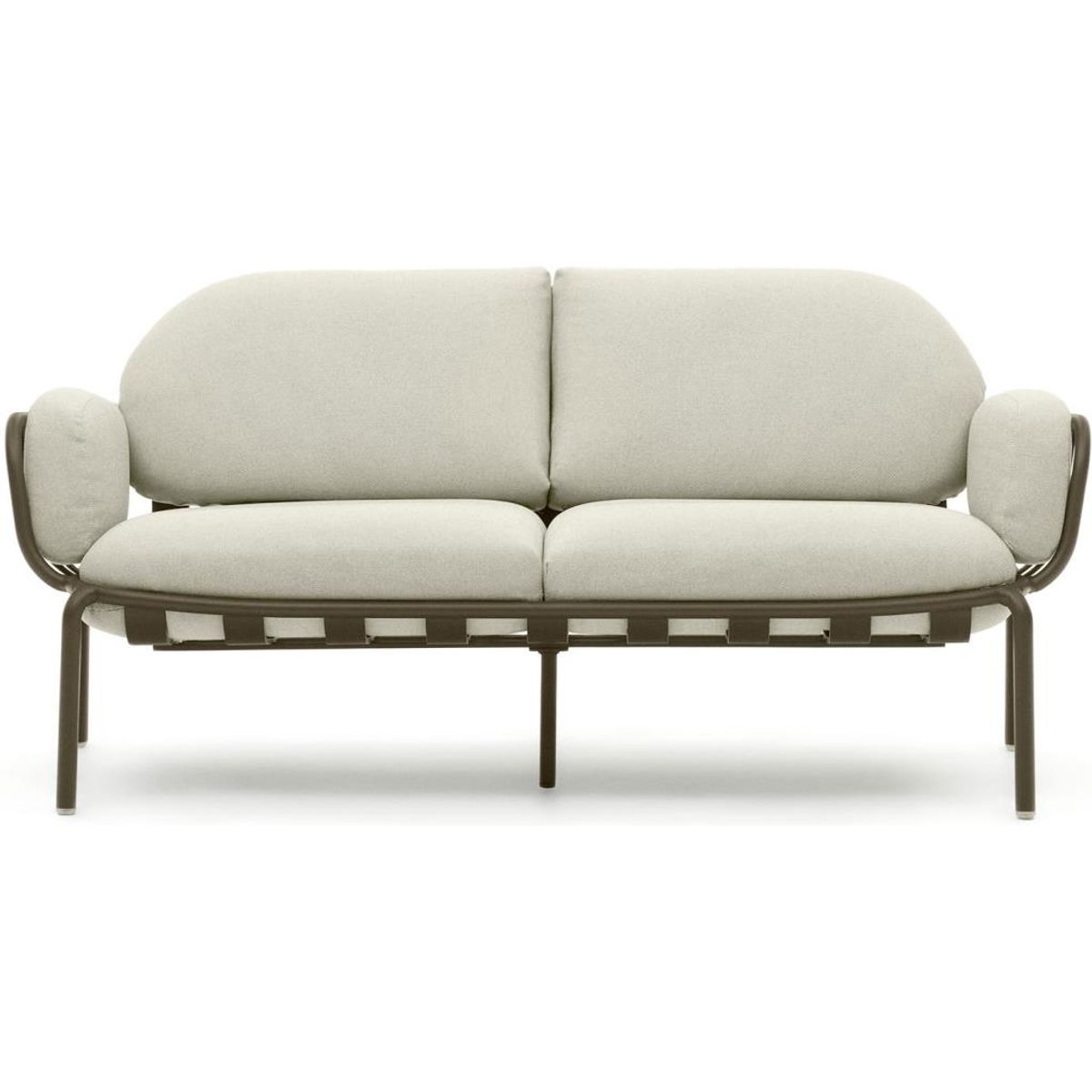 Joncols, Udendørs 2-personers sofa, grøn/beige, H72x164x80 cm, metal