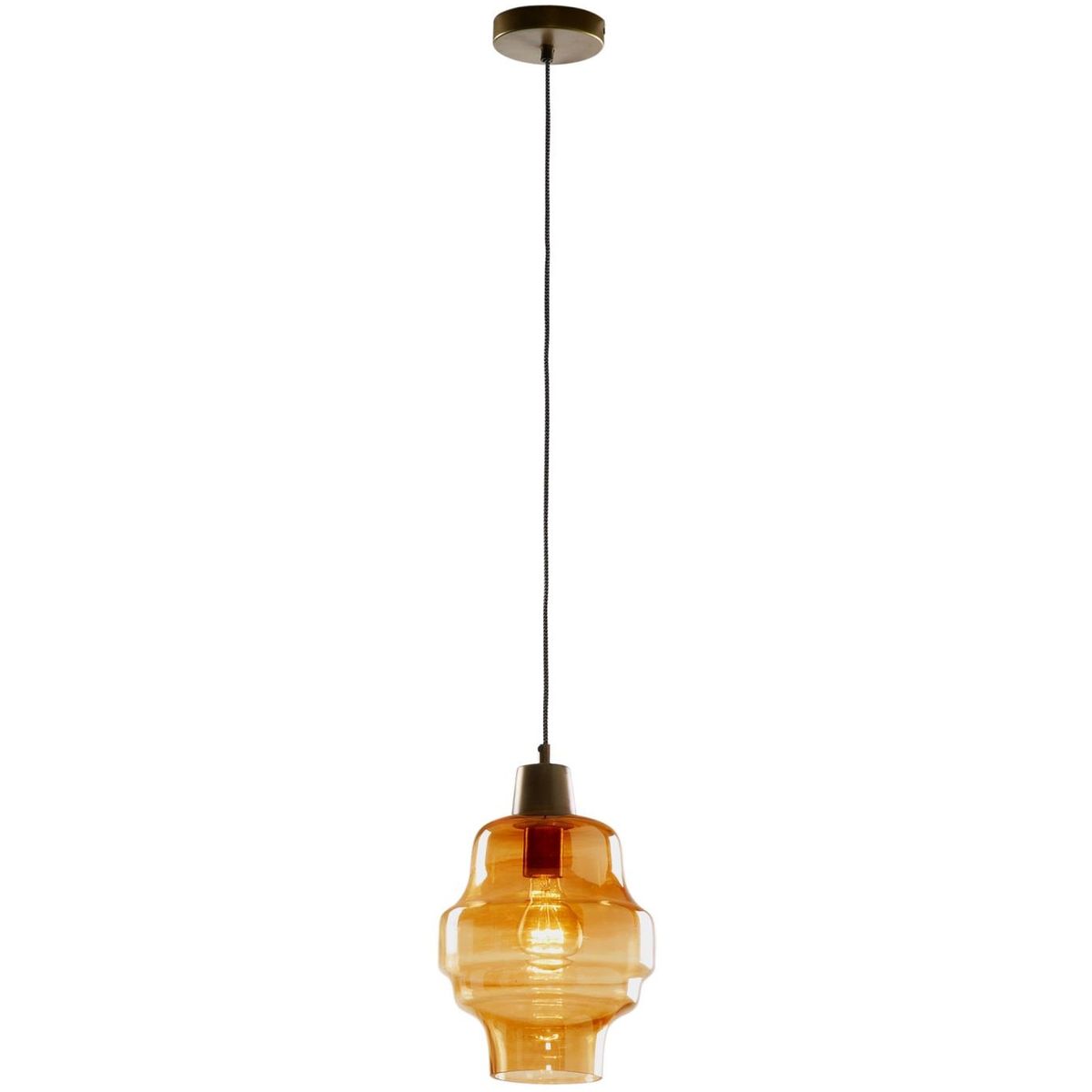 Covell, Pendel lampe, orange/klar, H33x23x23 cm