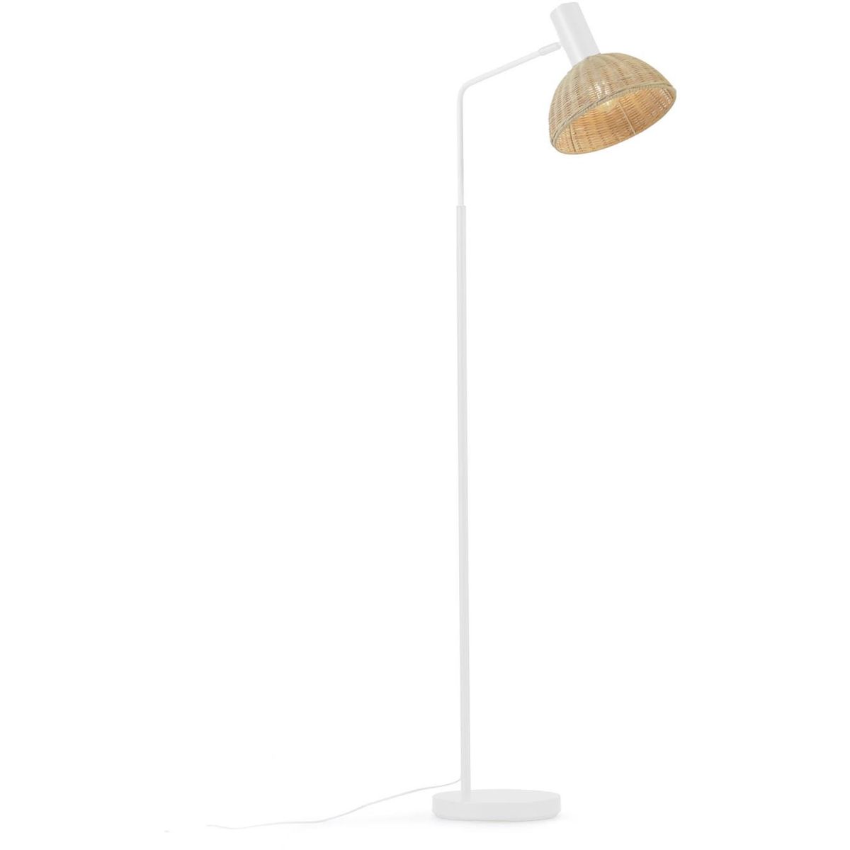 Damila, Gulvlampe, natur/hvid, H165x25x52 cm