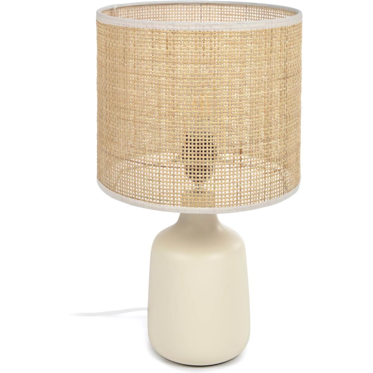 Erna, Bordlampe, natur/beige, H46x26x26 cm