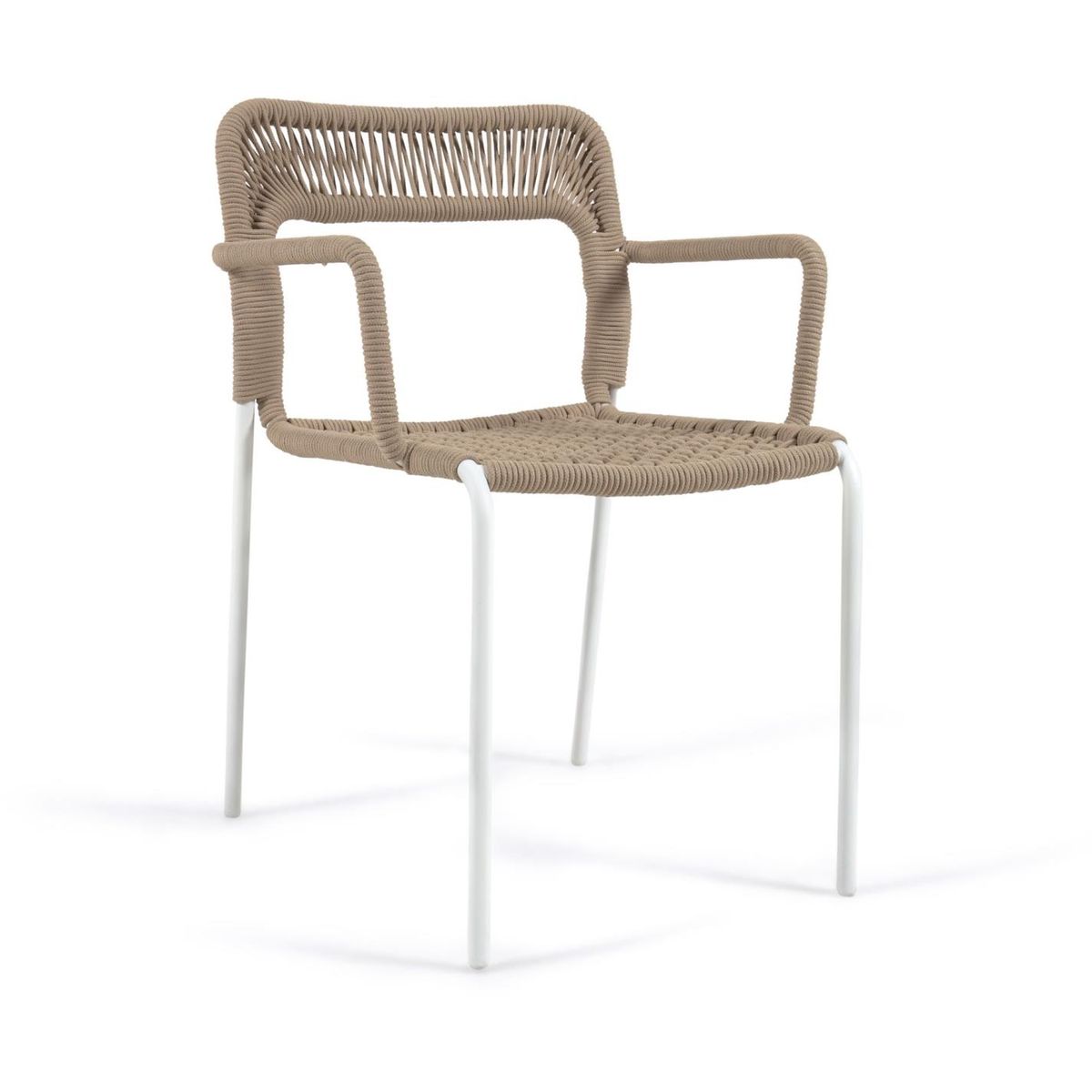 Cailin, Udendørs spisebordsstol, beige, metal