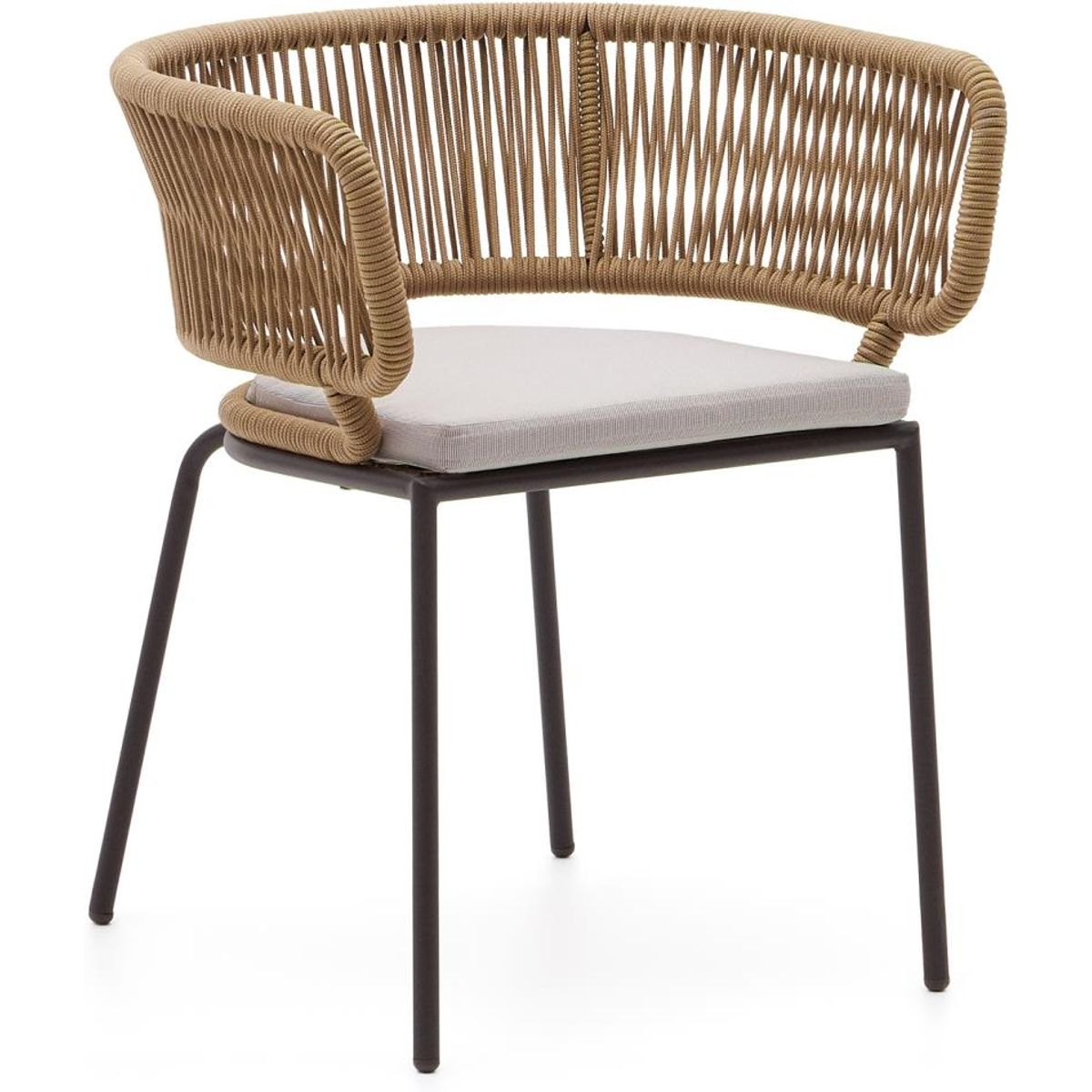 Nadin, Udendørs spisestol, beige, metal