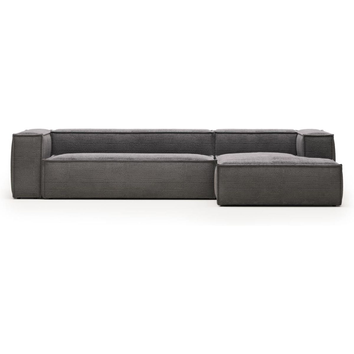 Blok, Chaiselong sofa, Højrevendt, grå, H69x330x174 cm, stof