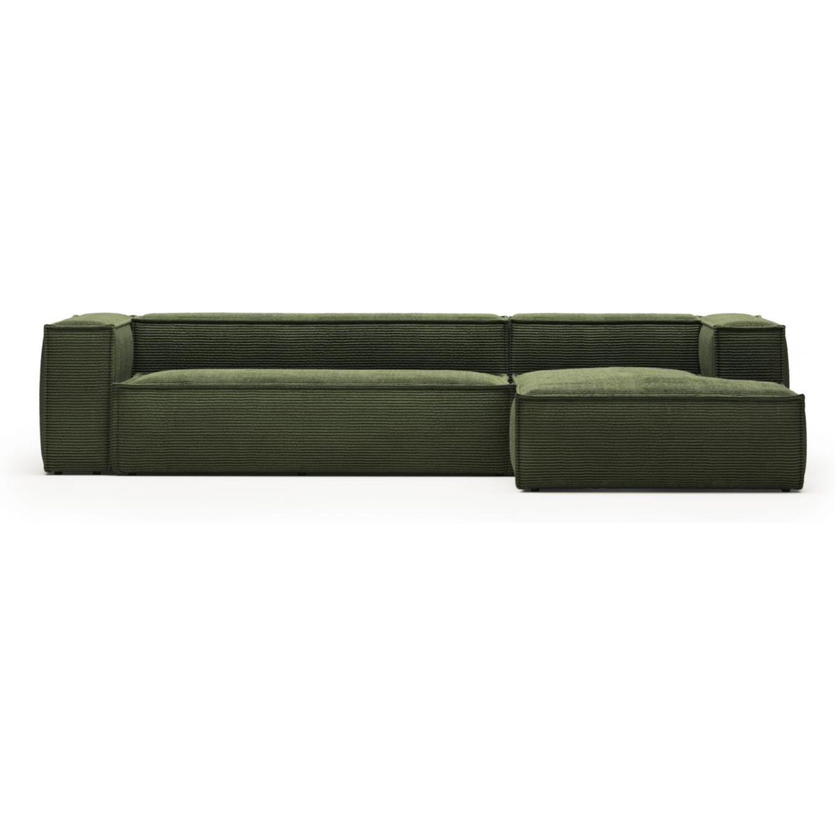 Blok, Chaiselong sofa, Højrevendt, grøn, H69x330x174 cm, stof