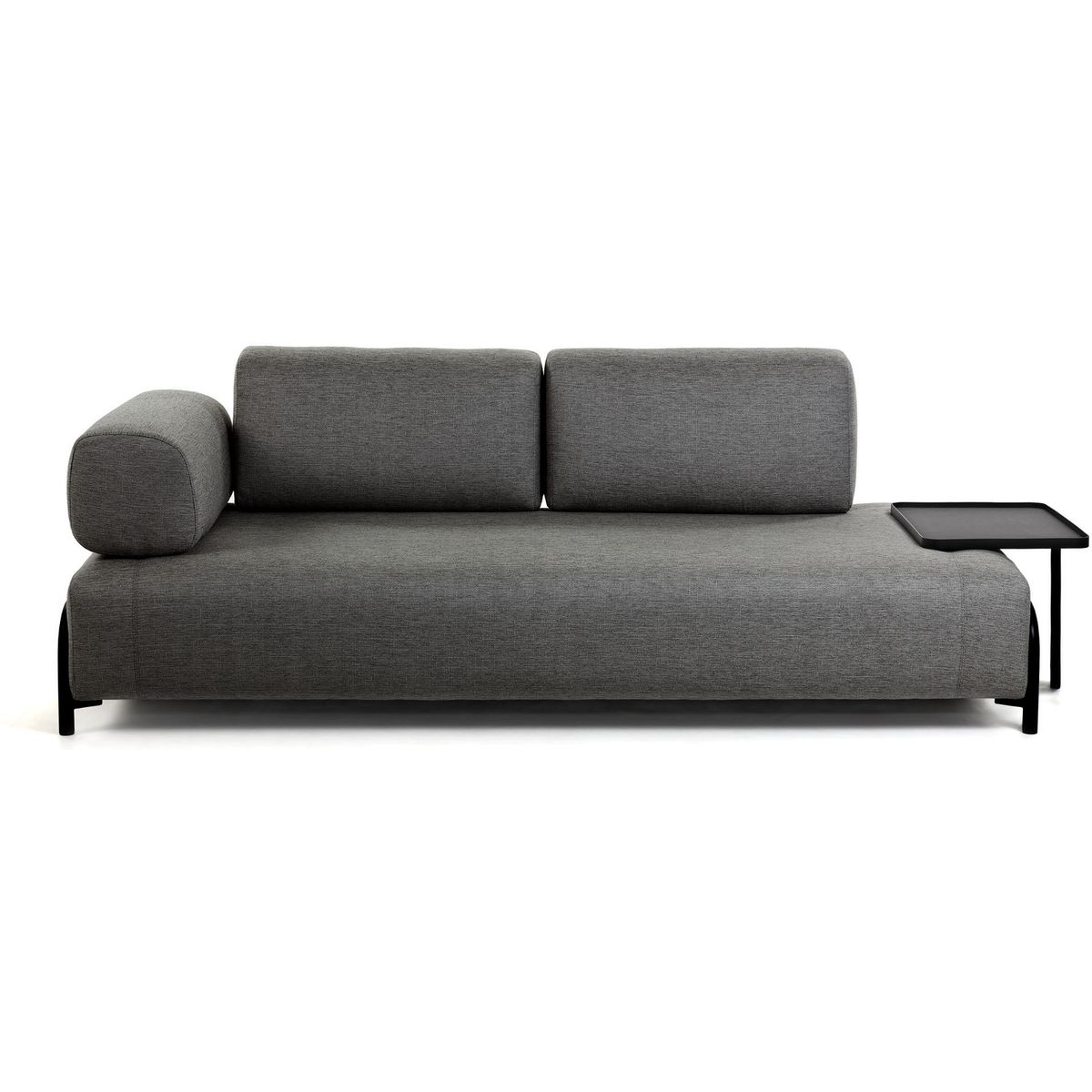 Compo, 3-personers sofa, mørkegrå, H82x252x98 cm. armlæn venstre