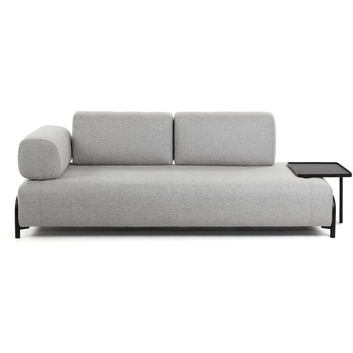 Compo, 3-personers sofa, lysegrå, H82x252x98 cm. armlæn venstre