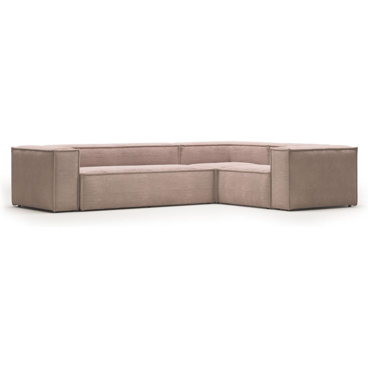 Blok, Hjørnesofa, lyserød, H69x320x230 cm, stof