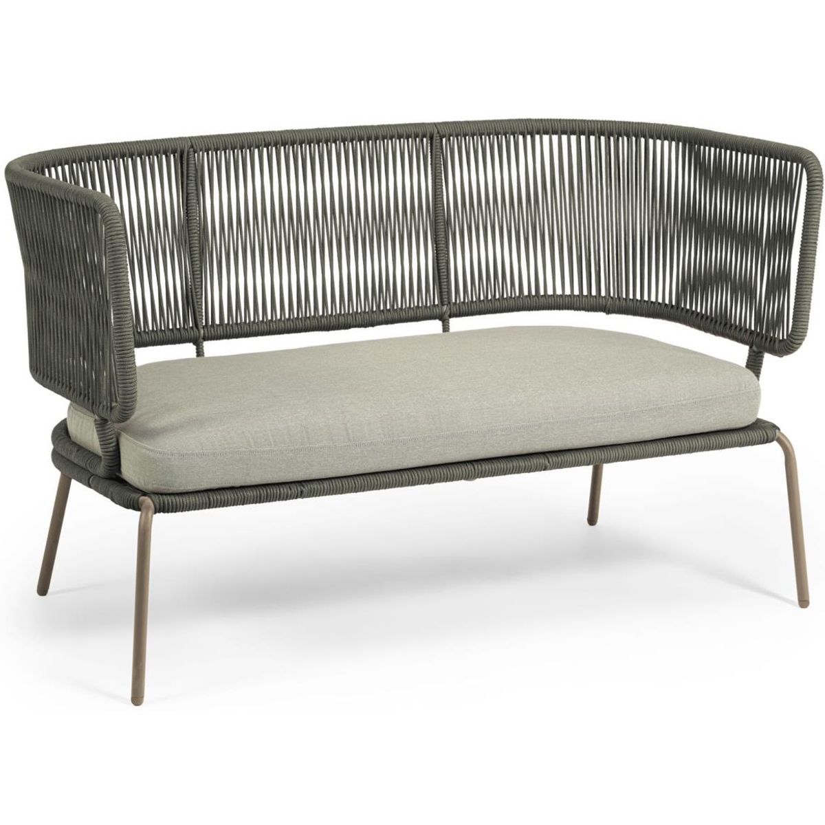 Nadin, Udendørs 2-personers sofa, grøn, metal