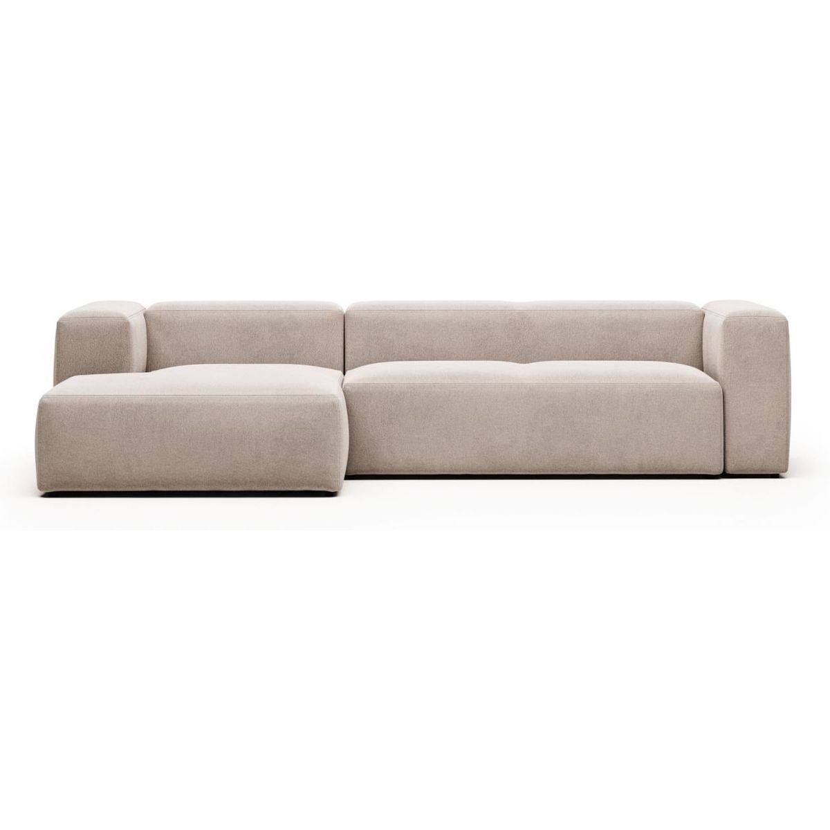 Blok, Chaiselong sofa, Venstrevendt, beige, H69x300x174 cm, stof