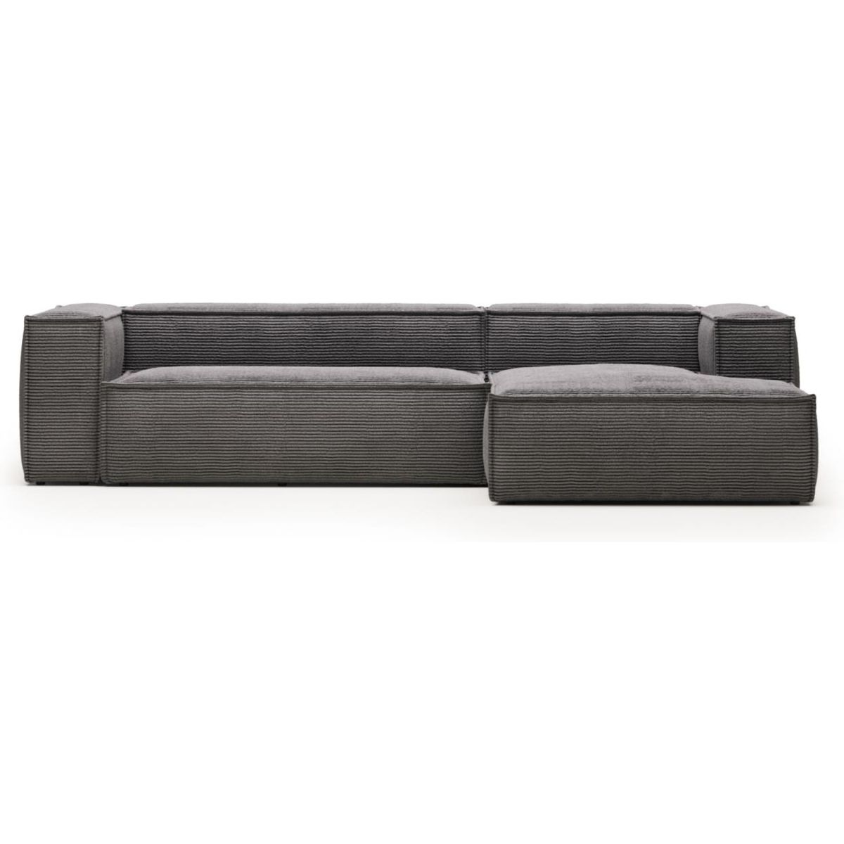 Blok, Chaiselong sofa, Højrevendt, grå, H69x300x174 cm, stof