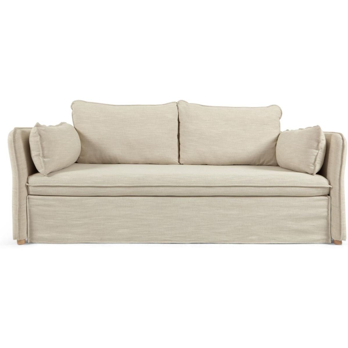 Tanit, Sovesofa, lys beige, H70x210x100 cm, stof