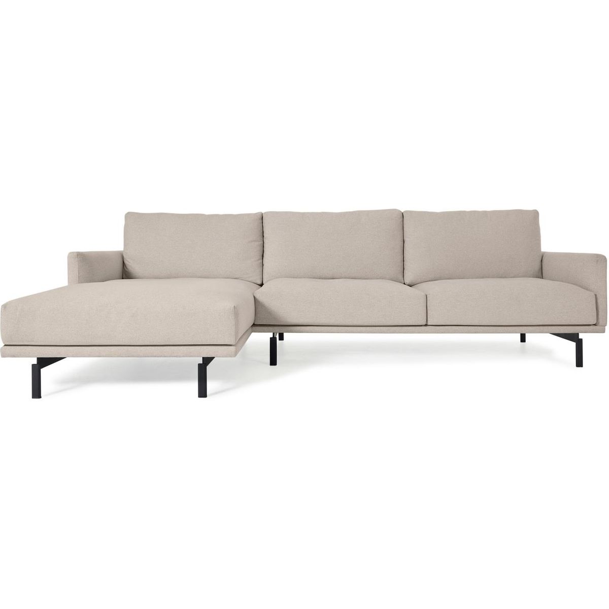 Galene, 3-personers sofa, beige, H94x254x166 cm, venstrevendt