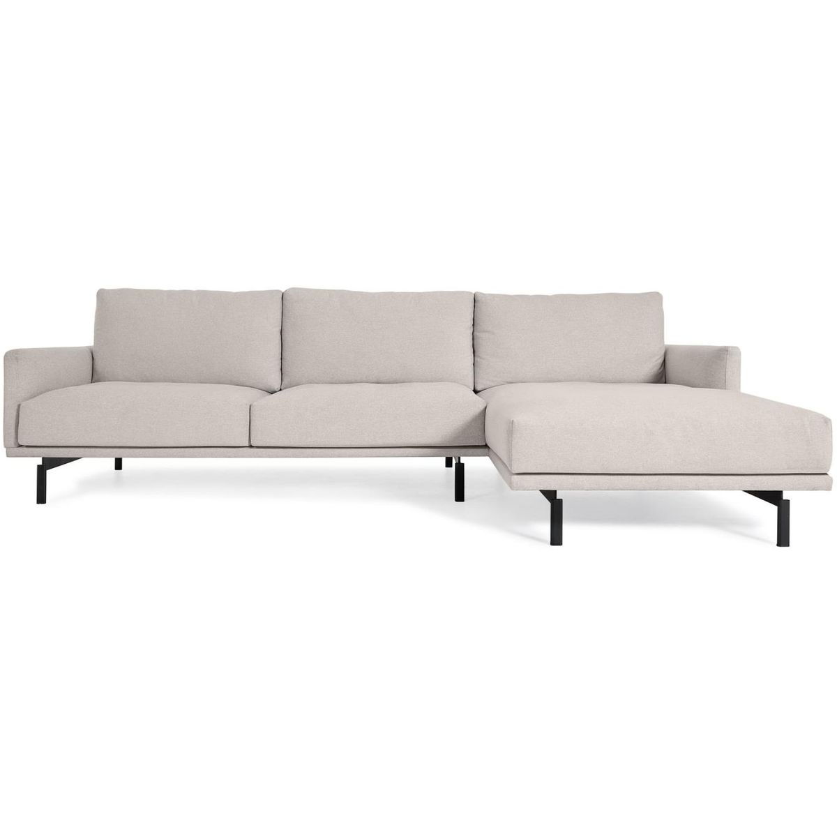 Galene, Chaiselong sofa, Højrevendt, beige, H94x314x166 cm, polstret