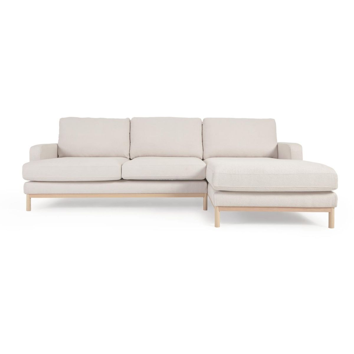 Mihaela, Chaiselong sofa, hvid, H88x264x154 cm, højrevendt