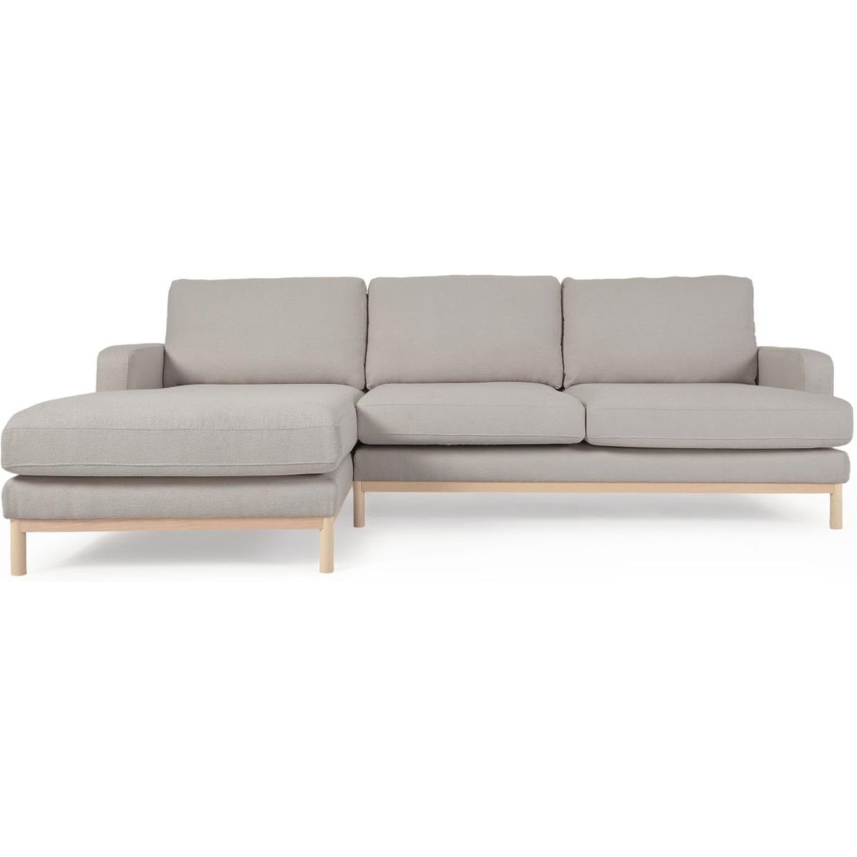 Mihaela, Chaiselong sofa, grå, H88x264x154 cm, venstrevendt