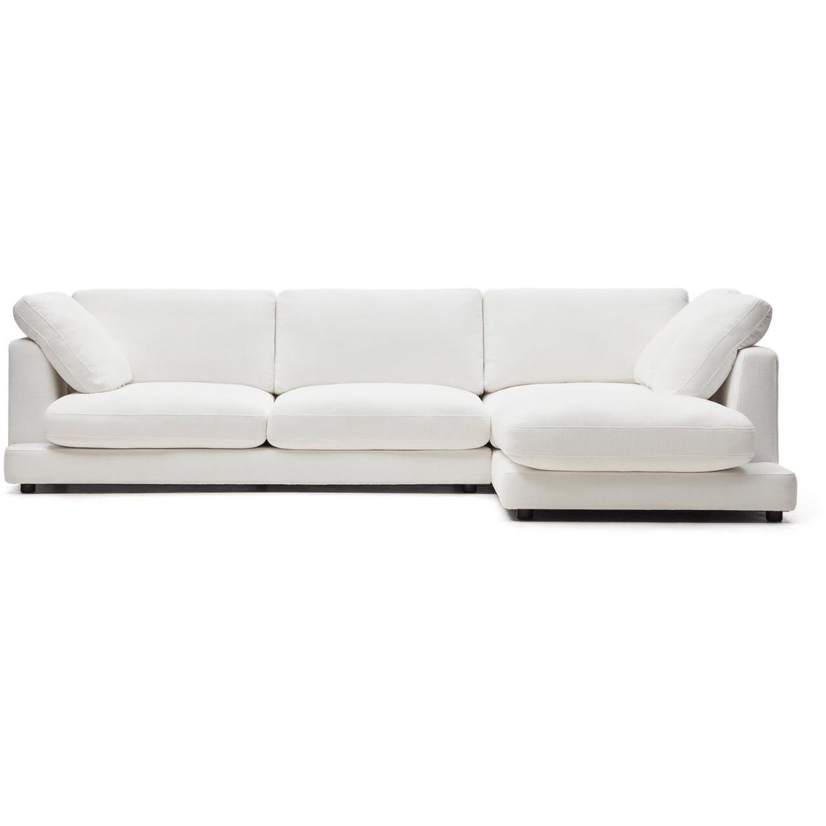 Gala, Chaiselong sofa, Højrevendt, hvid, H87x300x193 cm, stof