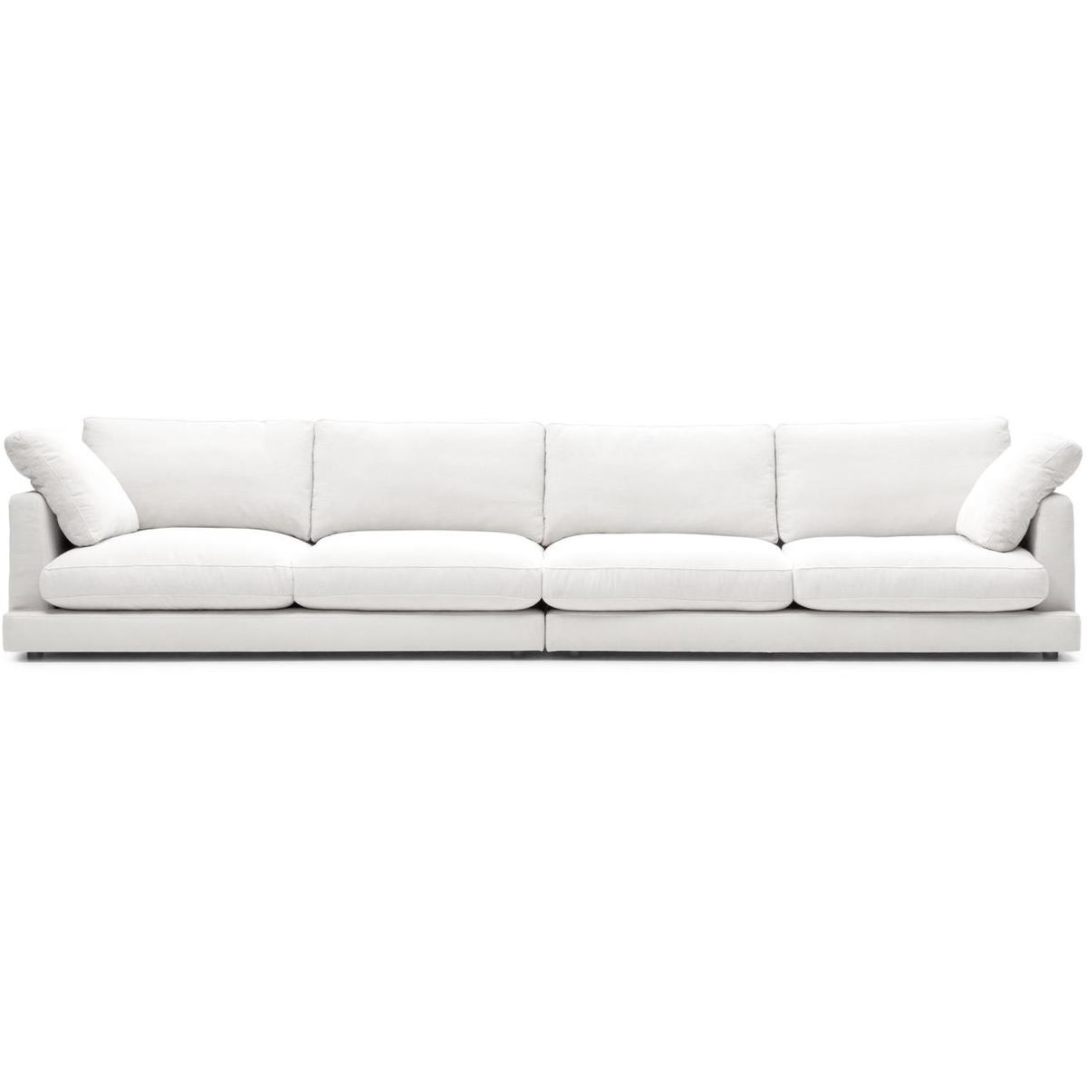 Gala, 6-personers sofa, hvid, H87x390x105 cm, stof