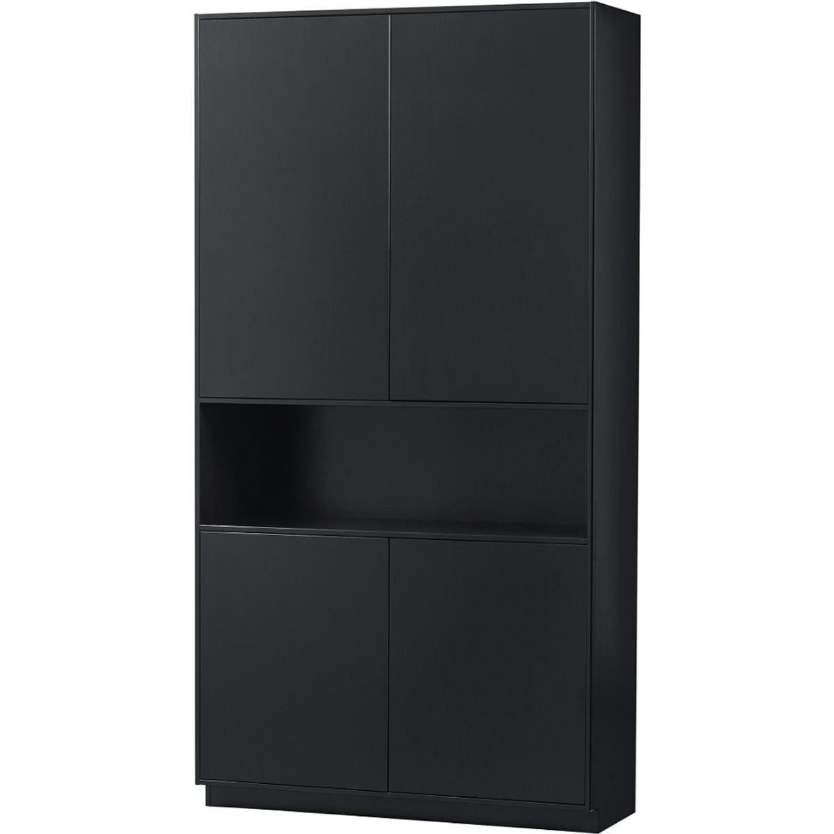 Finca, Highboard, sort, H210x40x110 cm, fyrretræ