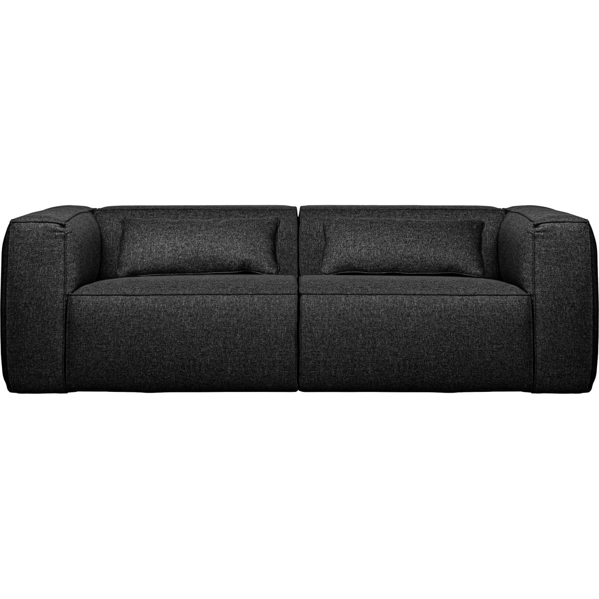 Bean, 3,5-personers sofa med stof og puder, mørkegrå, H73x96x246 cm