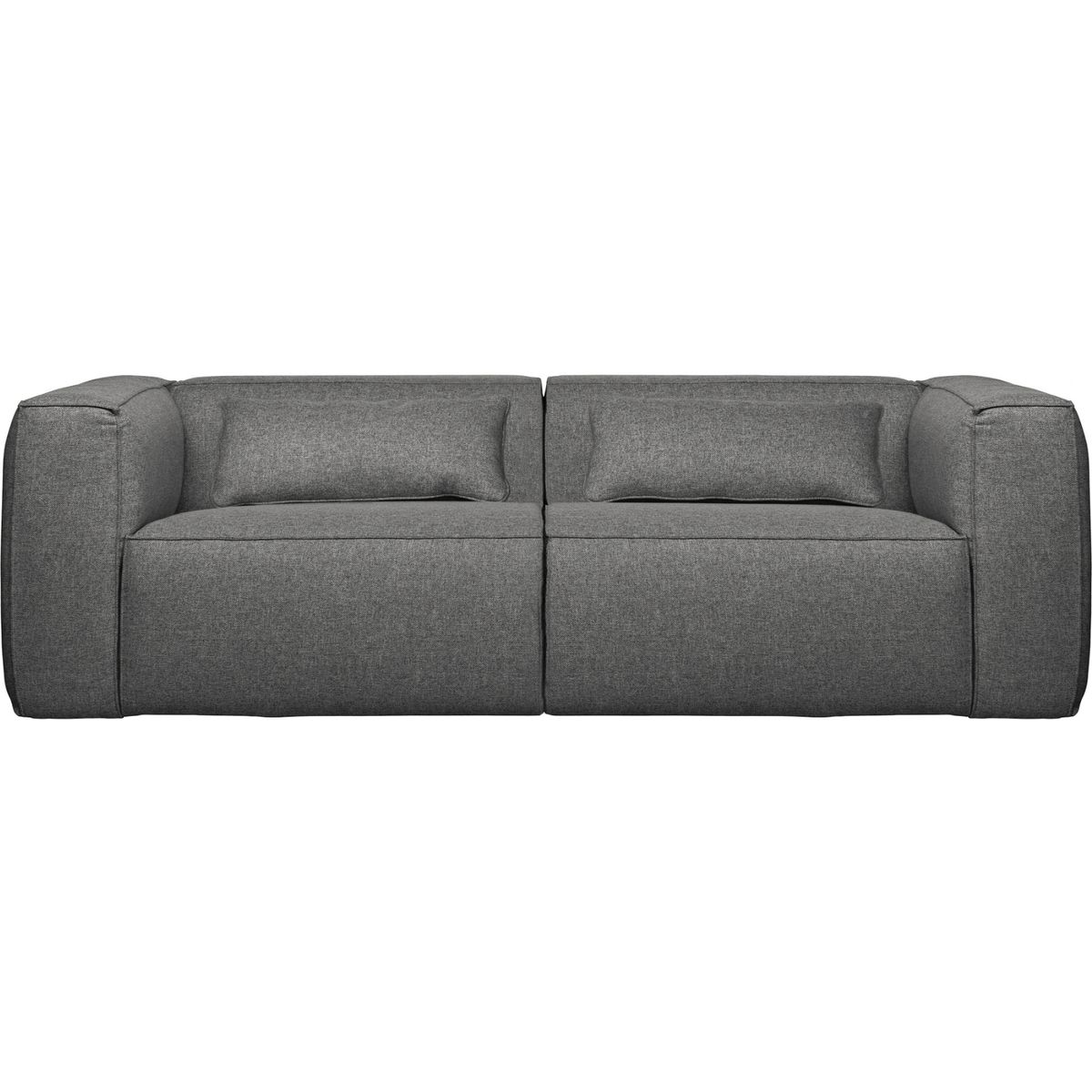 Bean, 3,5-personers sofa med stof og puder, grå, H73x96x246 cm