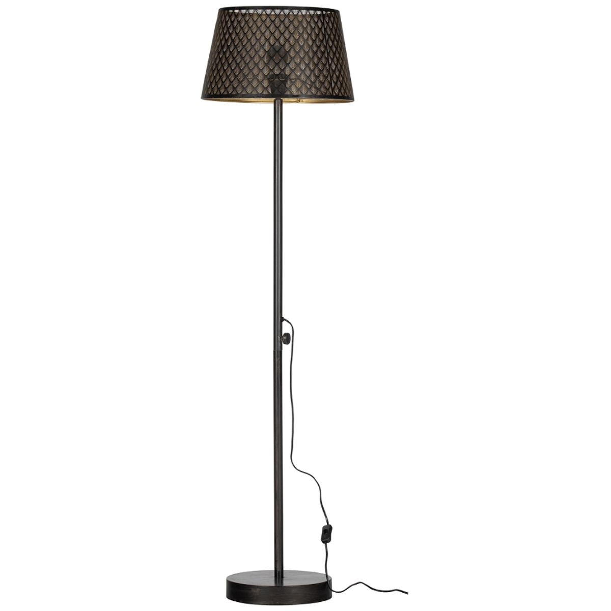 Kars, Gulvlampe, sort/messing, H161x42x42 cm