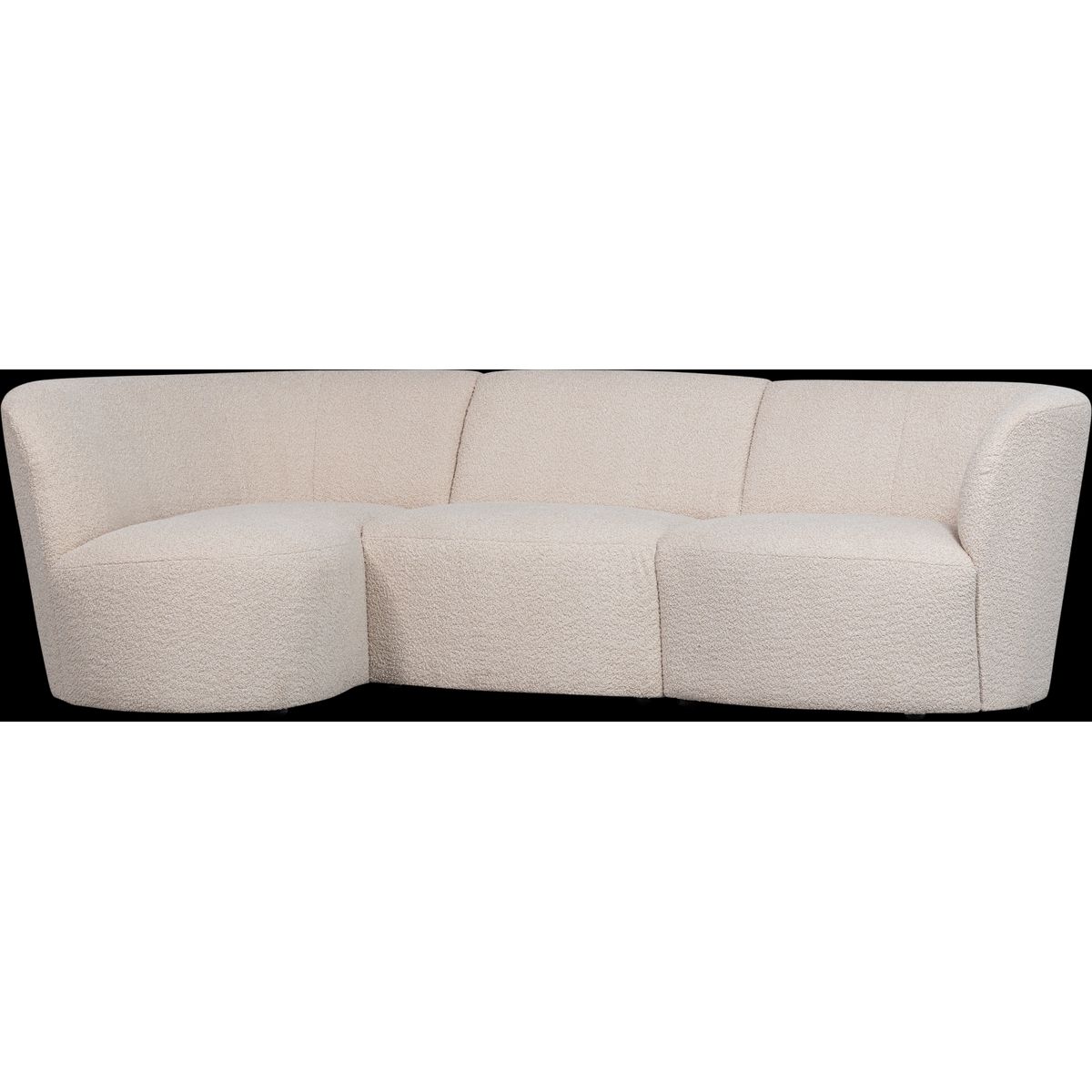 Coco, 3-personers sofa venstevendt, creme, H70x138x230 cm