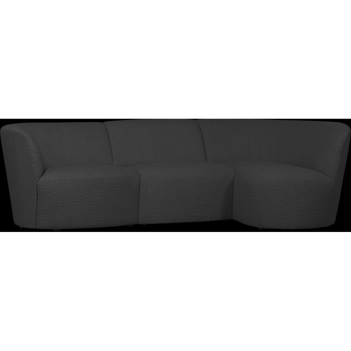 Coco, 3-personers sofa højrevendt, mørkegrå, H70x138x230 cm