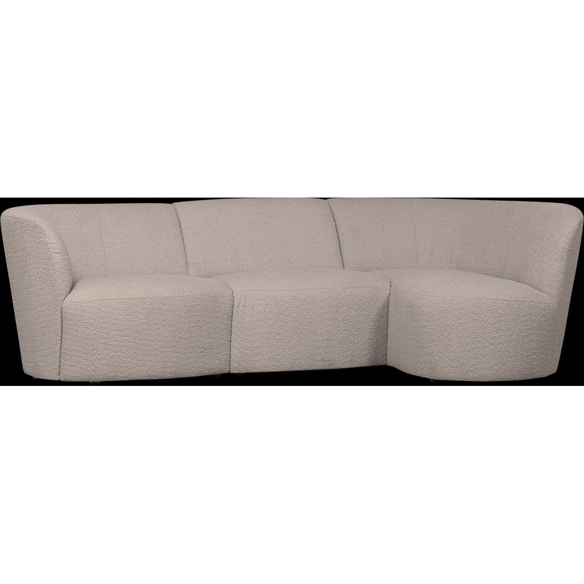 Coco, 3-personers sofa højrevendt, sand, H70x138x230 cm