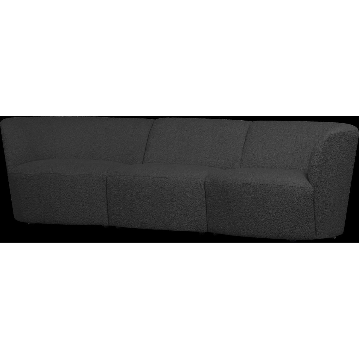 Coco, 3-personers sofa, mørkegrå, H70x72x227 cm