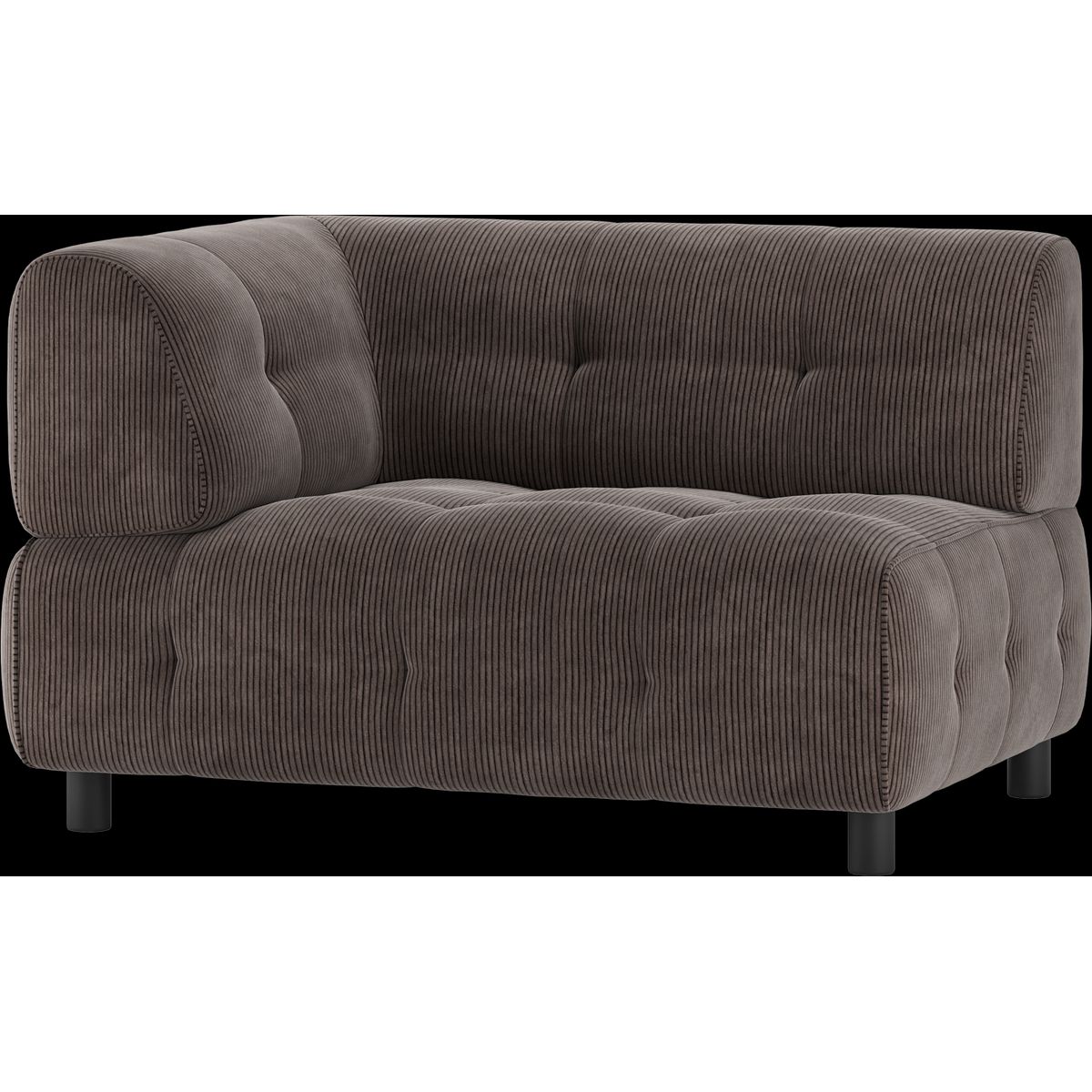 Louis Modulære sofa 1,5-sæder med arm venstre, fløjl kaffe H73x90x122 cm