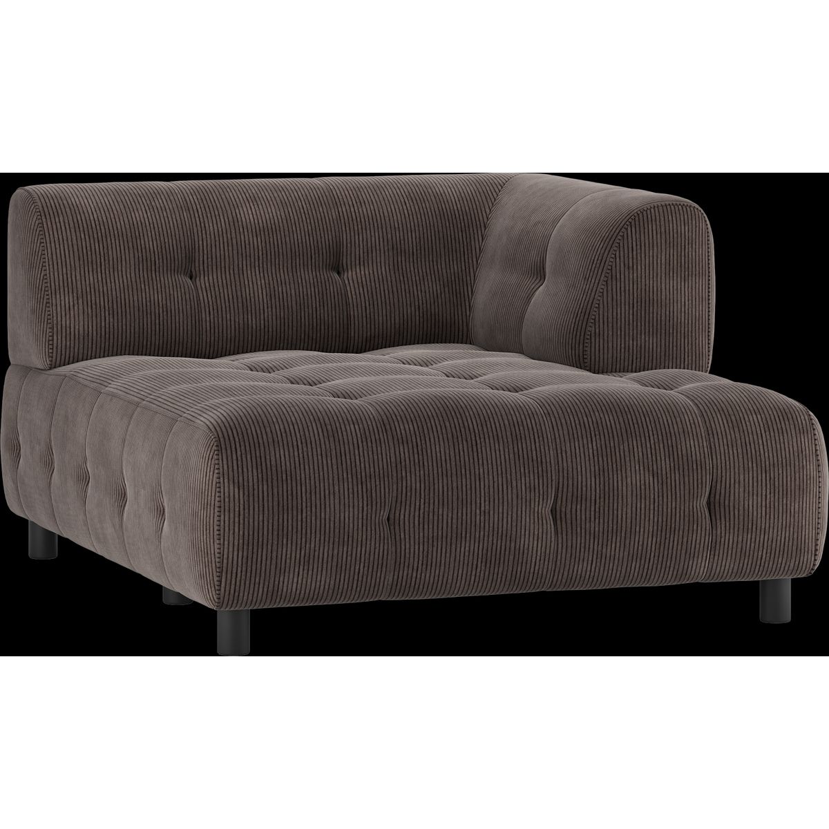 Louis Modulære sofa 1,5 chaiselong med arm højre, fløjl kaffe H73x140x122 cm