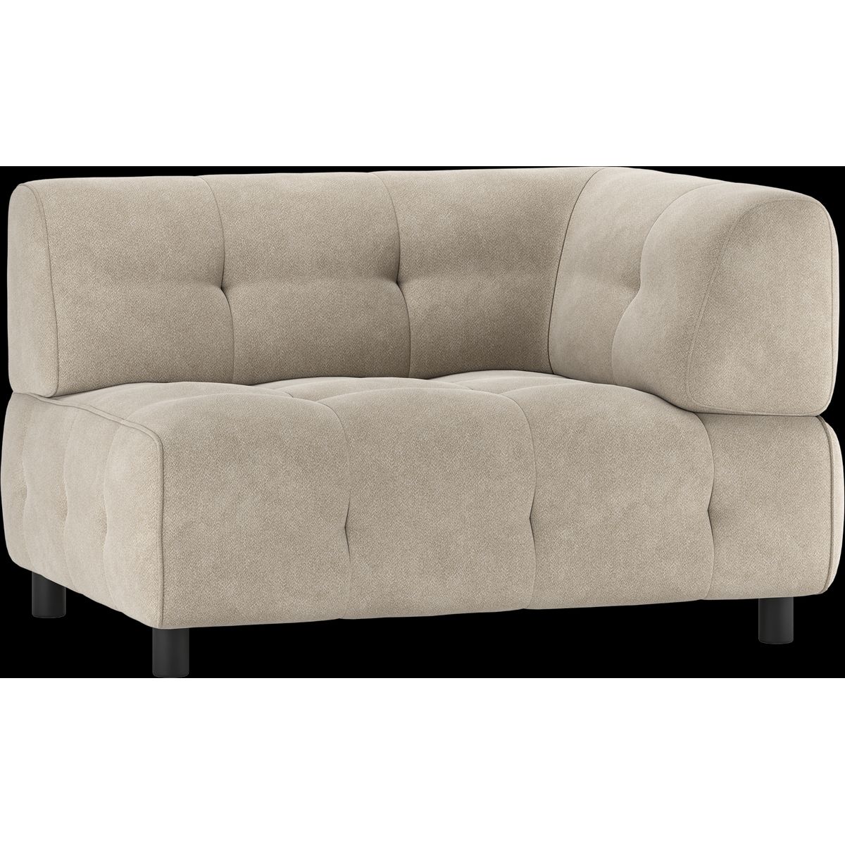 Louis Modulære sofa 1,5-sæder med arm højre, vævet stof lysegrå H73x90x122 cm