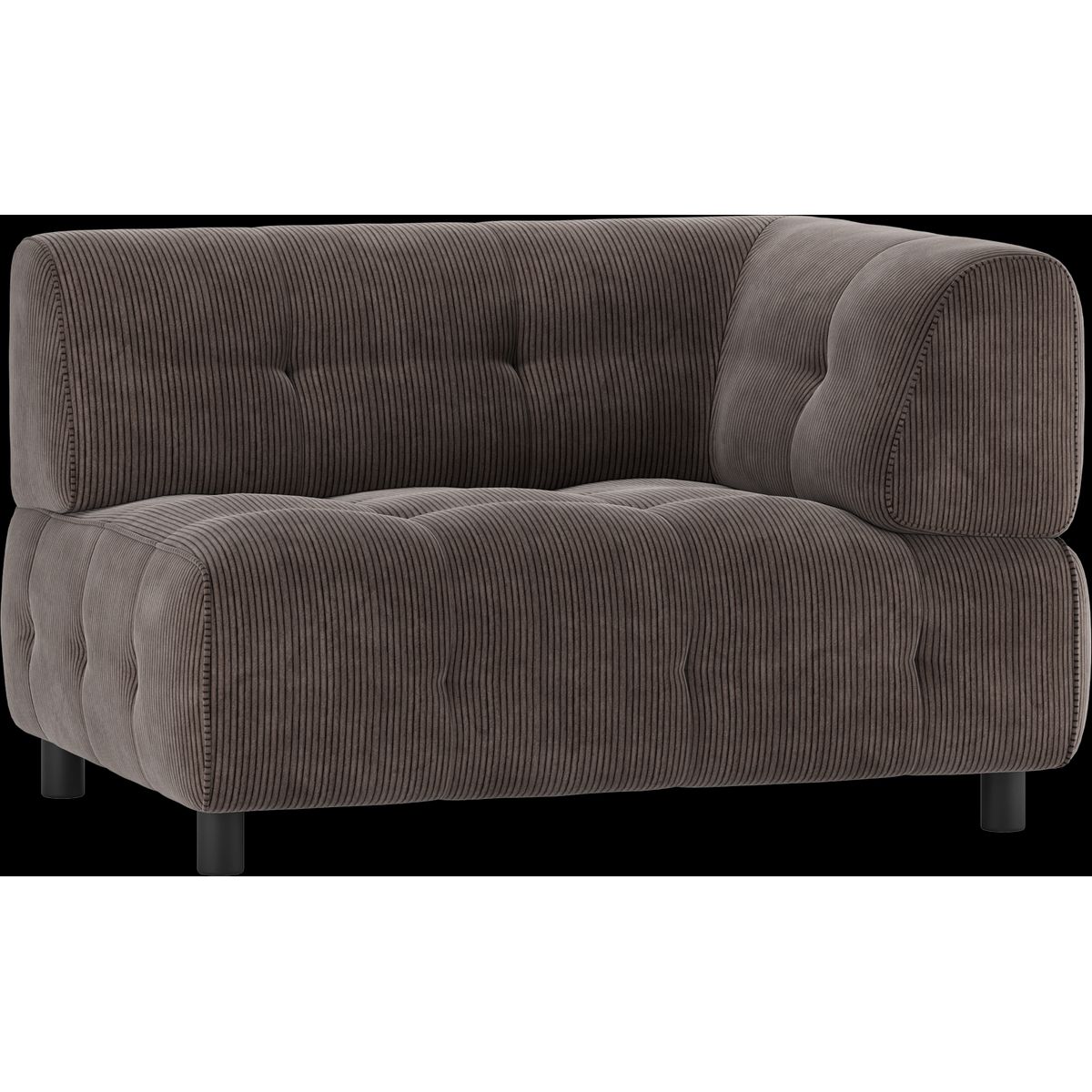 Louis Modulære sofa 1,5-sæder med arm højre, fløjl kaffe H73x90x122 cm