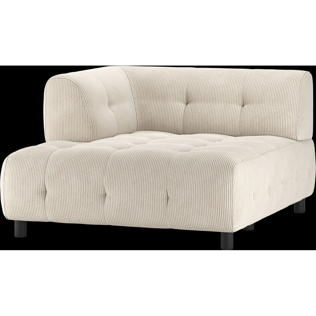 Louis Modulære sofa 1,5 chaiselong med arm venstre, fløjl lysegrå H73x140x122 cm