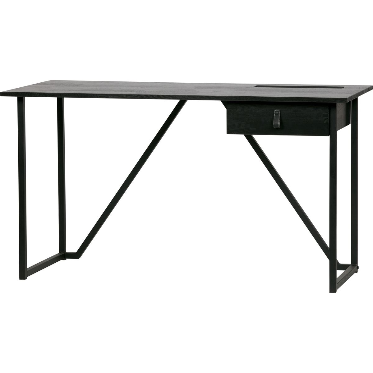 Julius, Skrivebord, sort nat, H75x53x126 cm, asketræ