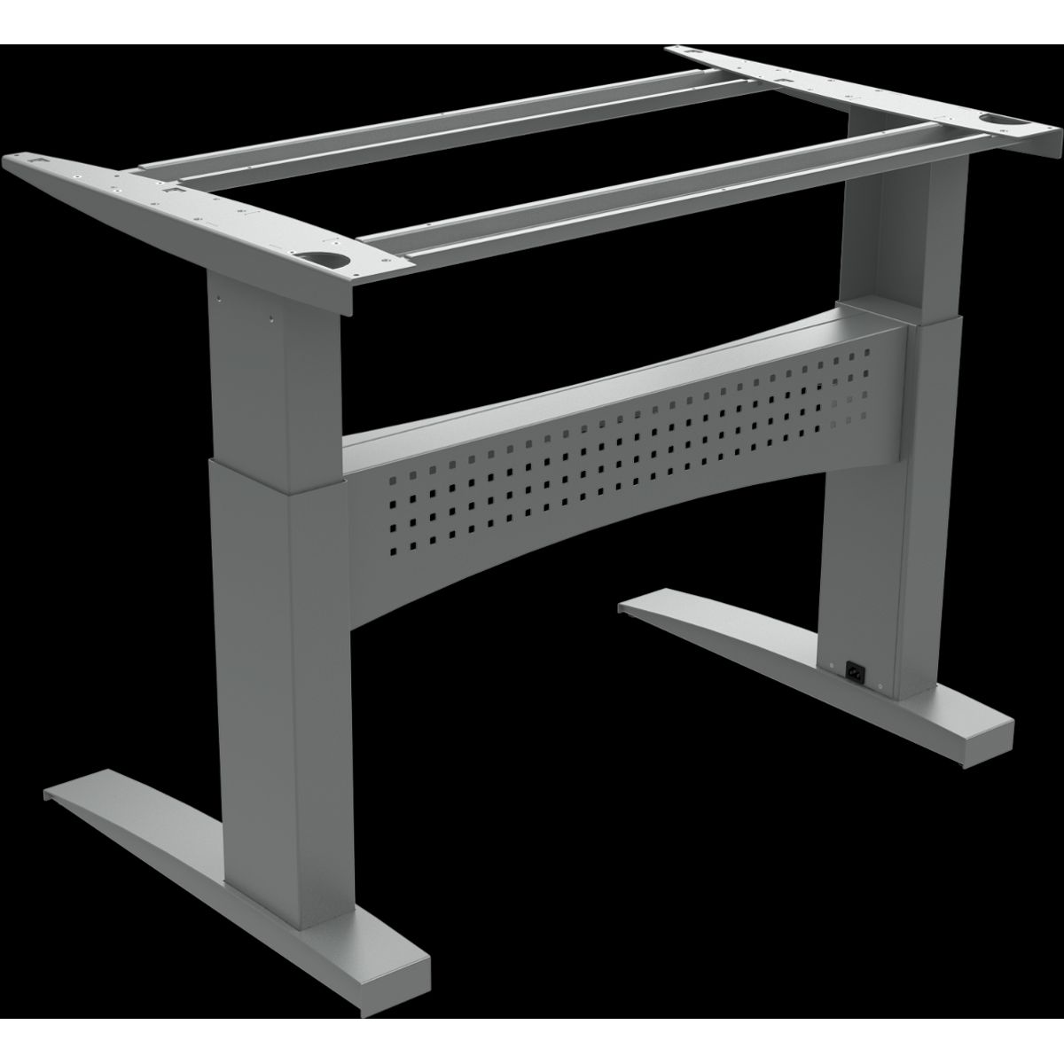 FlexDesk, Hæve-/sænkestel, sølv, H122x73x116 cm, metal