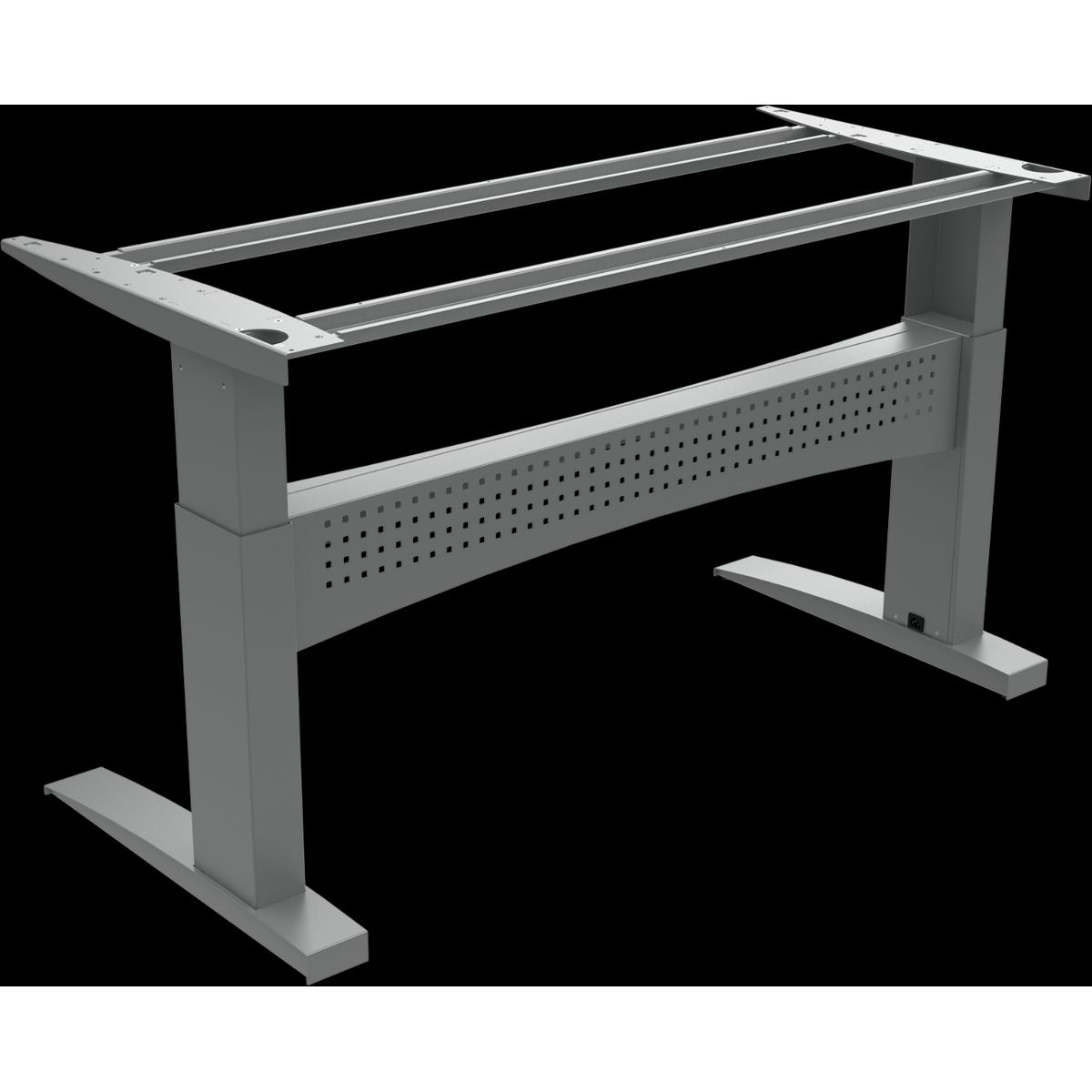 FlexDesk, Hæve-/sænkestel, sølv, H122x73x156 cm, metal