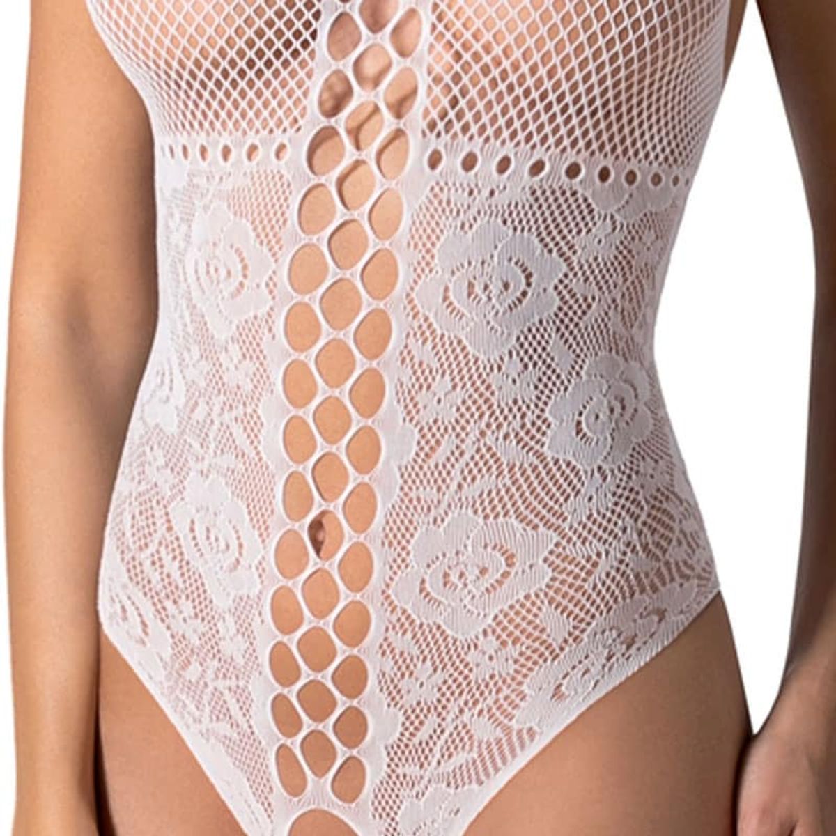 Passion Cardi Bundløs Bodystocking - Hvid