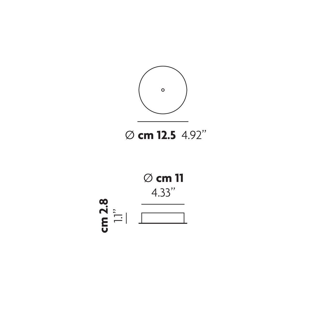 Baldakin Canopy 1 light - Ø12 Hvid