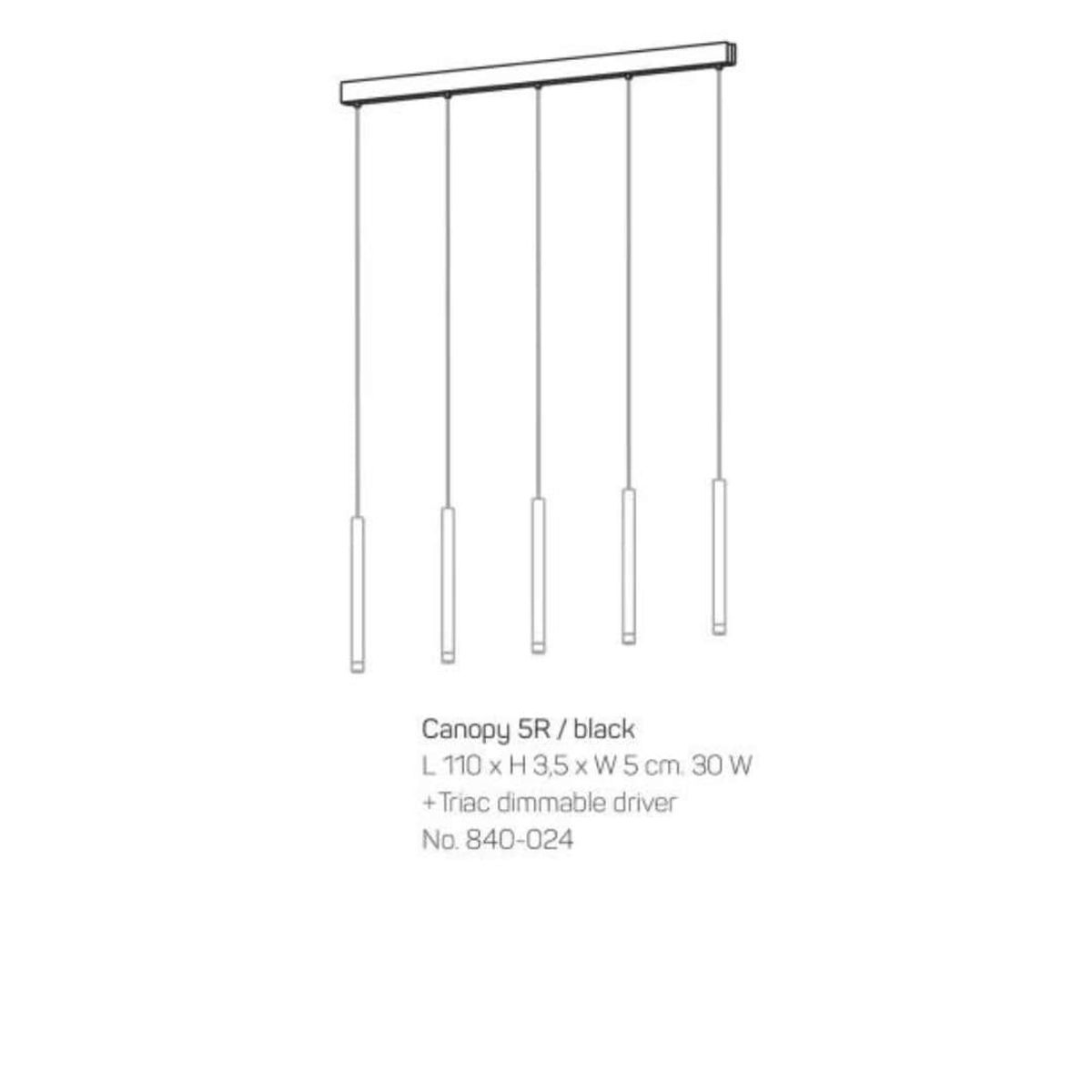 Canopy 5R Lampeophæng Sort - Loom Design