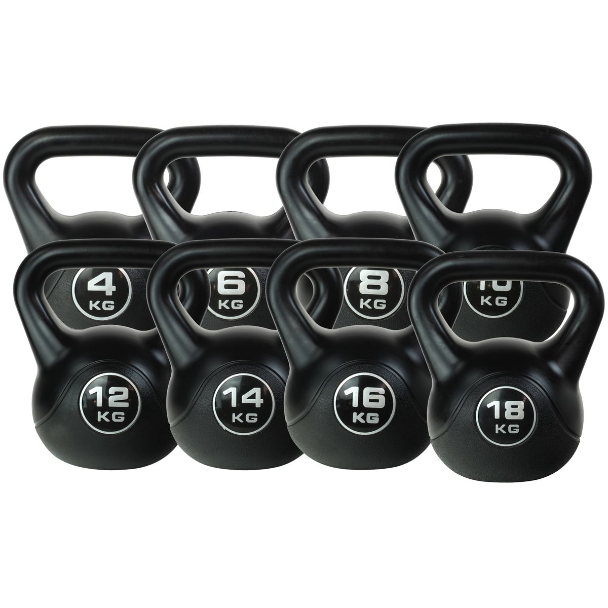 Odin Vinyl Kettlebell PAKKETILBUD (4, 6, 8, 10, 12, 14 ,16, 18kg)