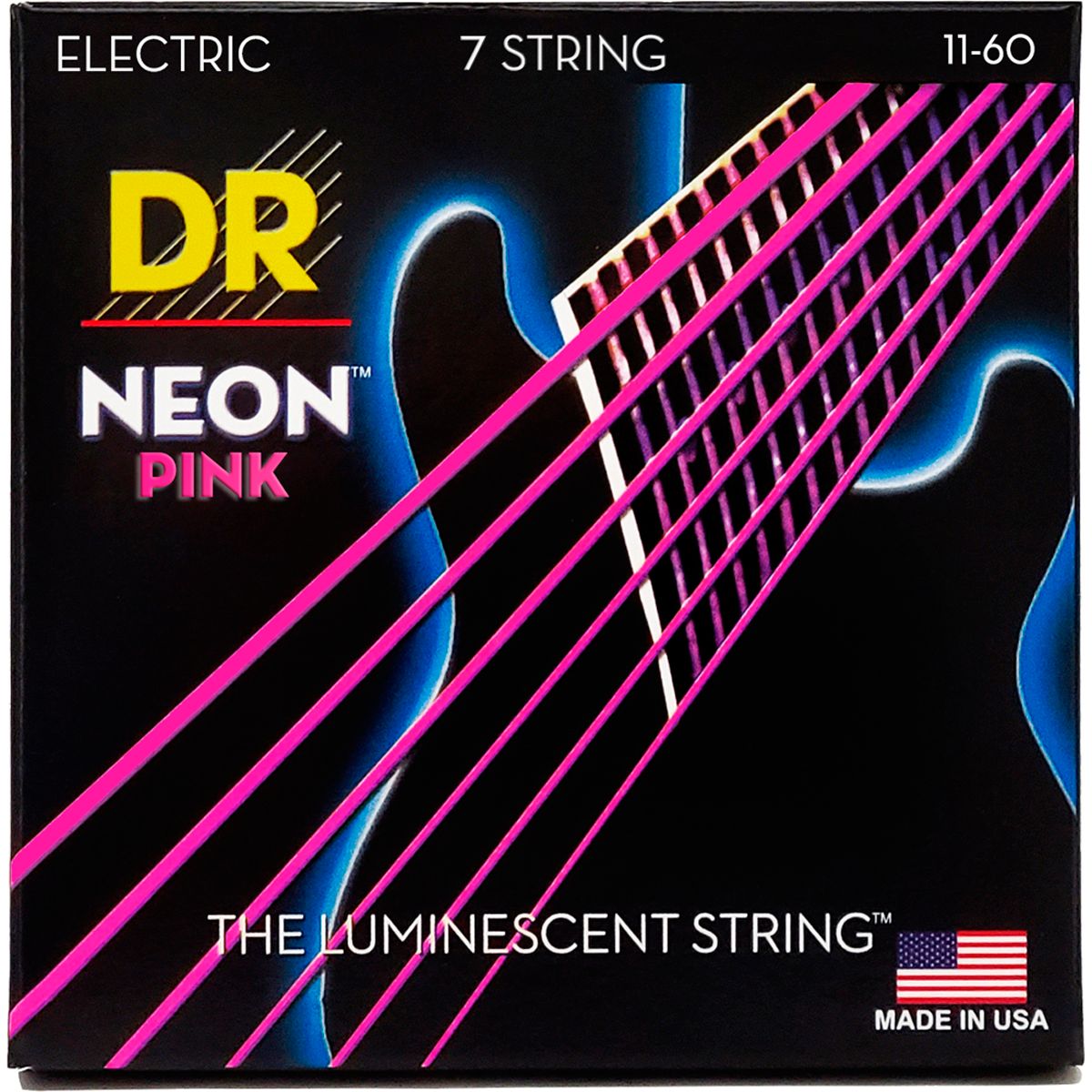 DR Strings NPE7-11, Hi-Def neon pink el-guitar-strenge, 011-060