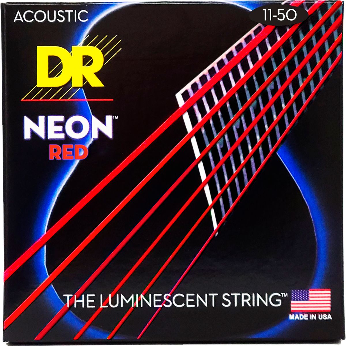 DR Strings NRA11 Neon Red western-guitar-strenge, 011-050