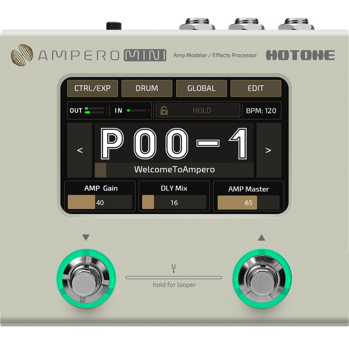 Hotone MP-50VN Ampero Mini guitar-multieffekt-pedalboard vanilla