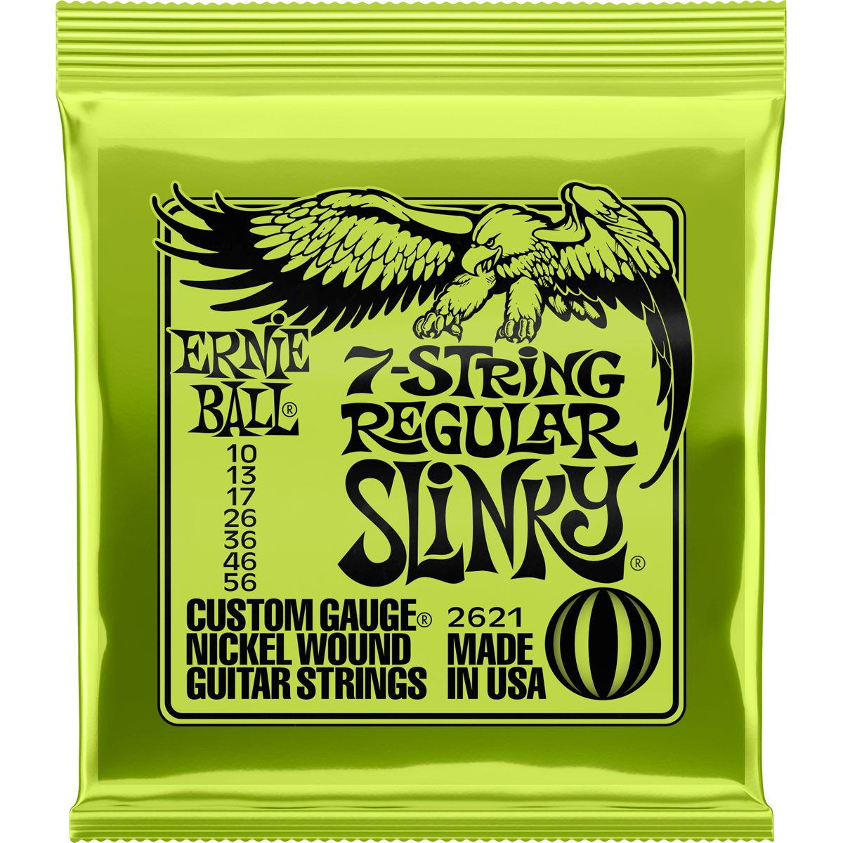 Ernie Ball 2621 Regular Slinky el-guitar-strenge, 7-strenget, 010-056