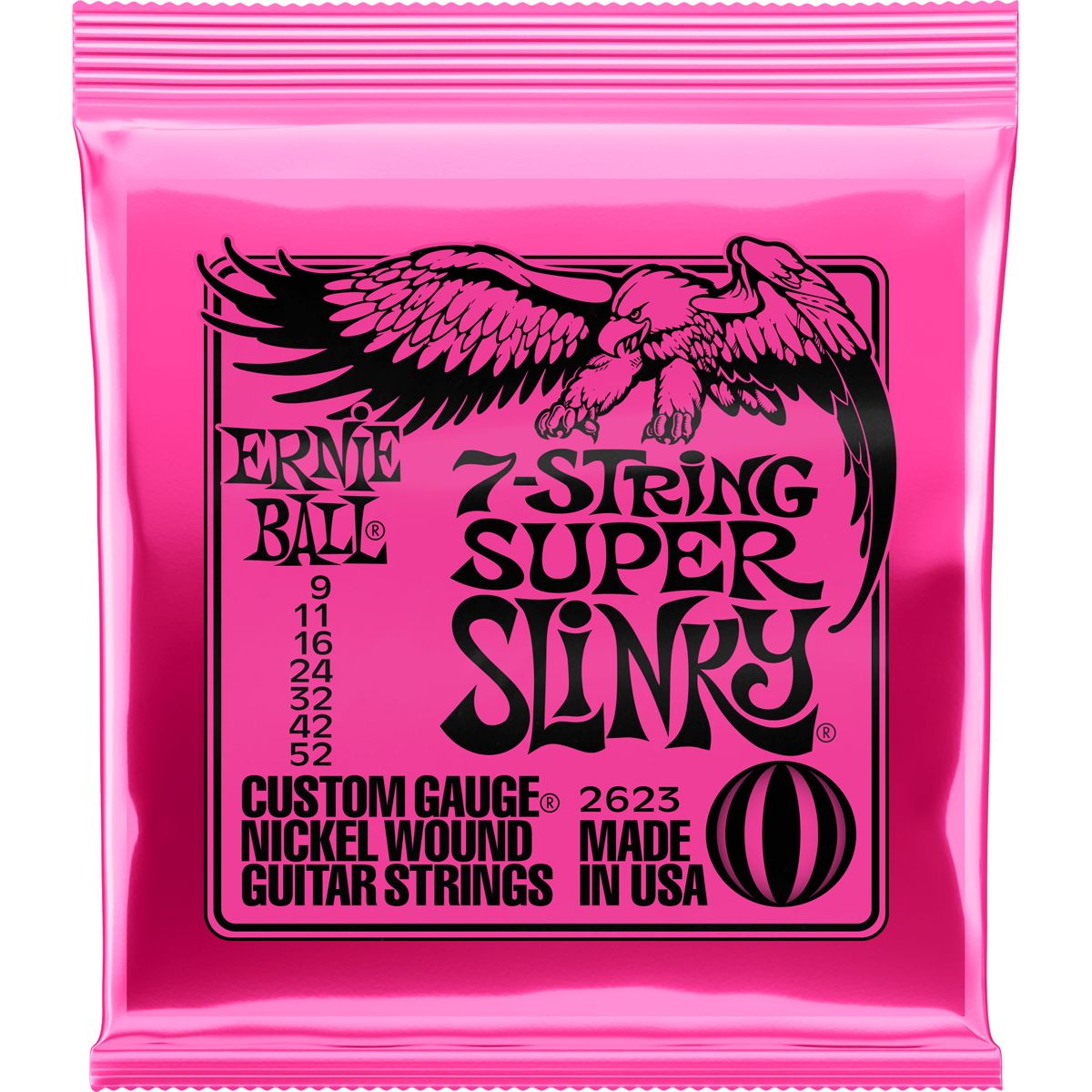 Ernie Ball 2623 Super Slinky el-guitar-strenge, 7-strenget, 009-052